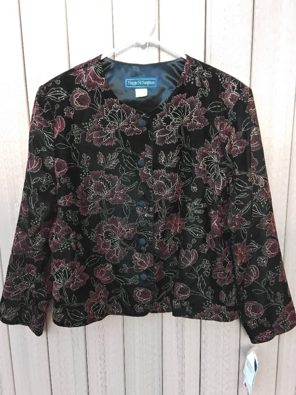 Vintage Maggie Mcnaughton Women's Velvet Jacket Size 16W #579